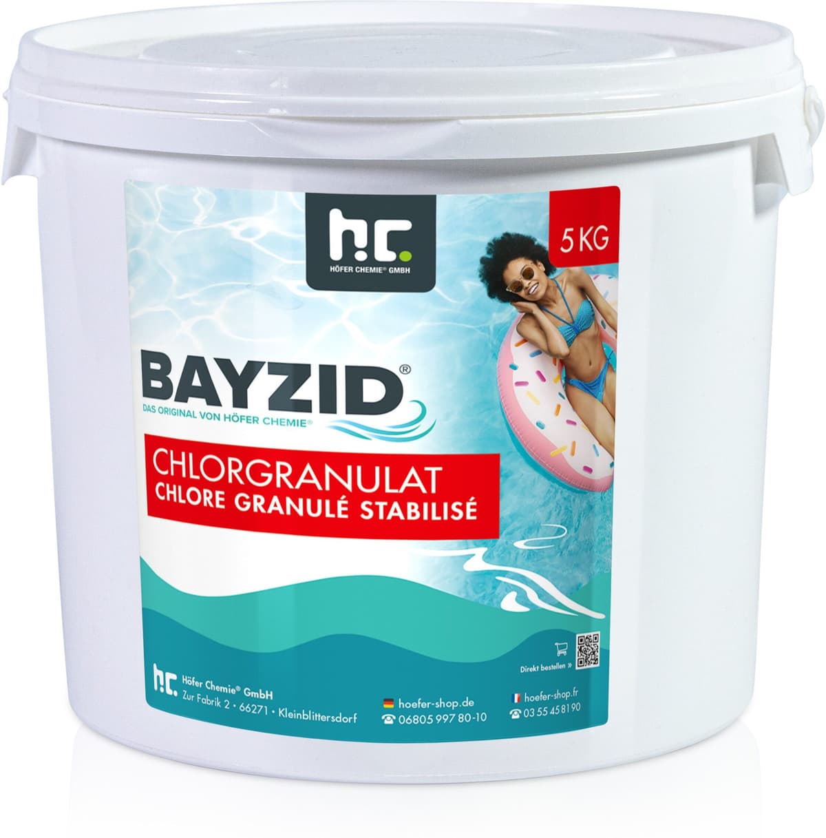 Höfer Chemie GmbH 2x 5 kg Granulé de chlore choc stabilisé  en seaux de