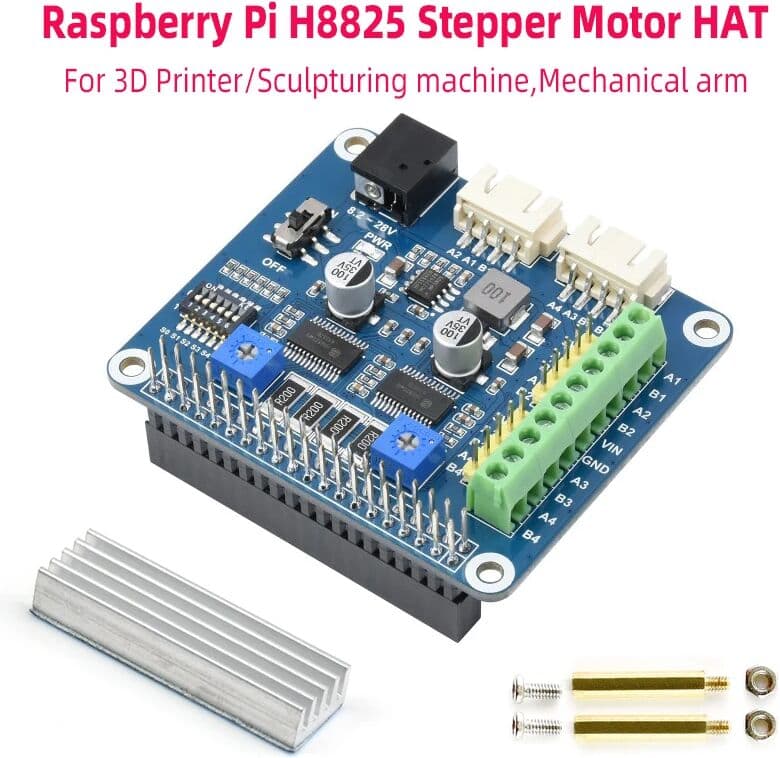 SHCHV Stepper Motor HAT for Raspberry Pi HR8825 Drives Two Stepper Motors Up to 1/32 Microstepping for RPI 5 4B 3B+ 3B Zero 2 W 1.3