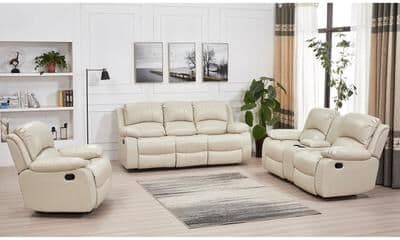 Betsy Furniture 3 Piece Bonded Leather Reclining Living Room Set, Sofa, Loveseat and Glider Chair