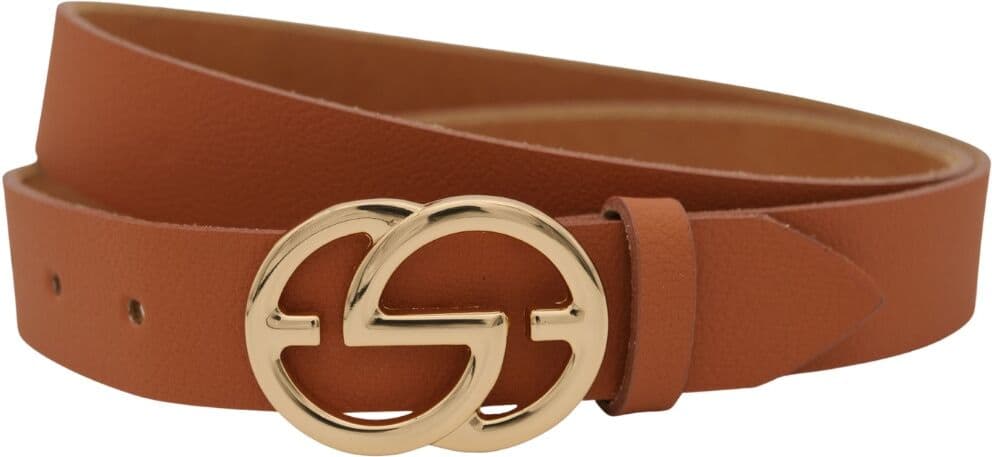 Ledergürtel ANNAMATONI "AnnaMatoni Ledergürtel Ena Ledergürtel Ena", Damen, Gr. TW100 - 115cm Gesamtlänge, braun (cognac 640), 100% Leder, Gürtel Ledergürtel