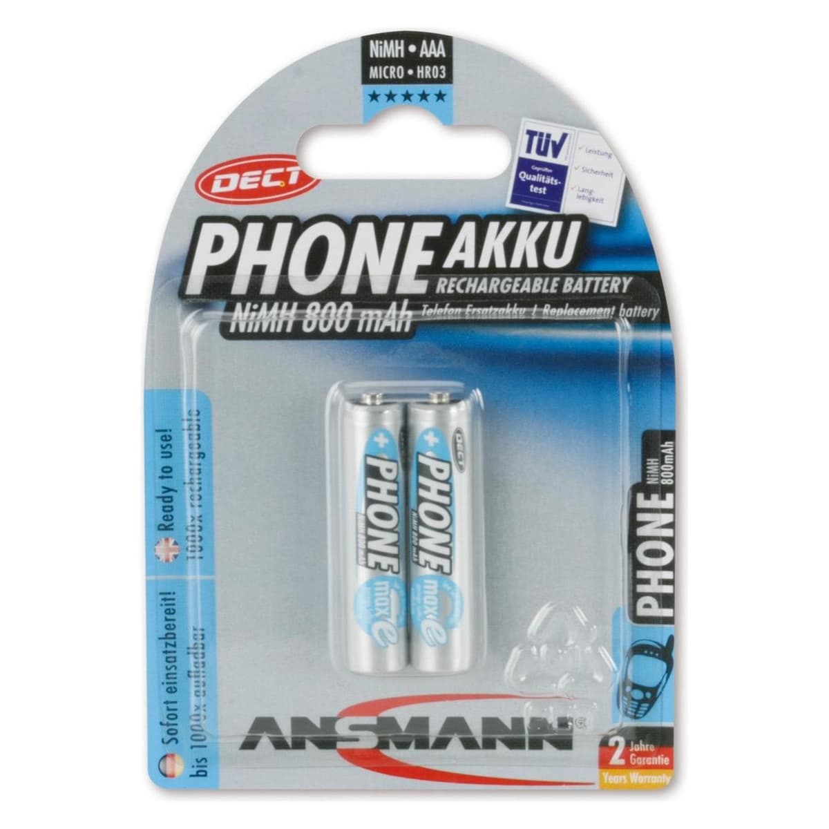 Ansmann AAA (2 Stk., AAA, 800 mAh) (5035332)