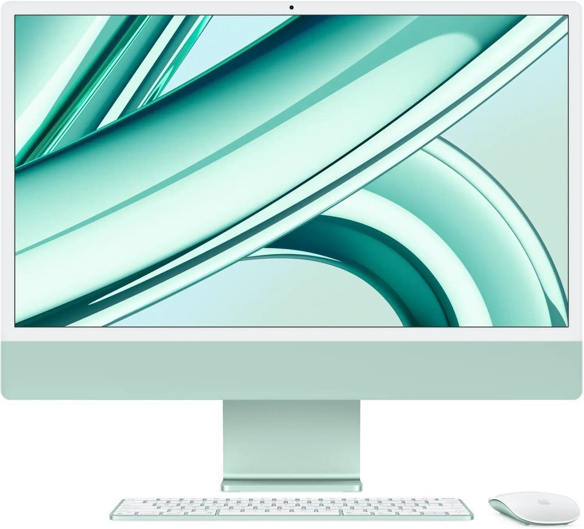 iMac 2023 M3 8 Core   24"   16 GB   1 TB SSD   10-Core GPU   Gb LAN   grön   Apple tillbehör   DK