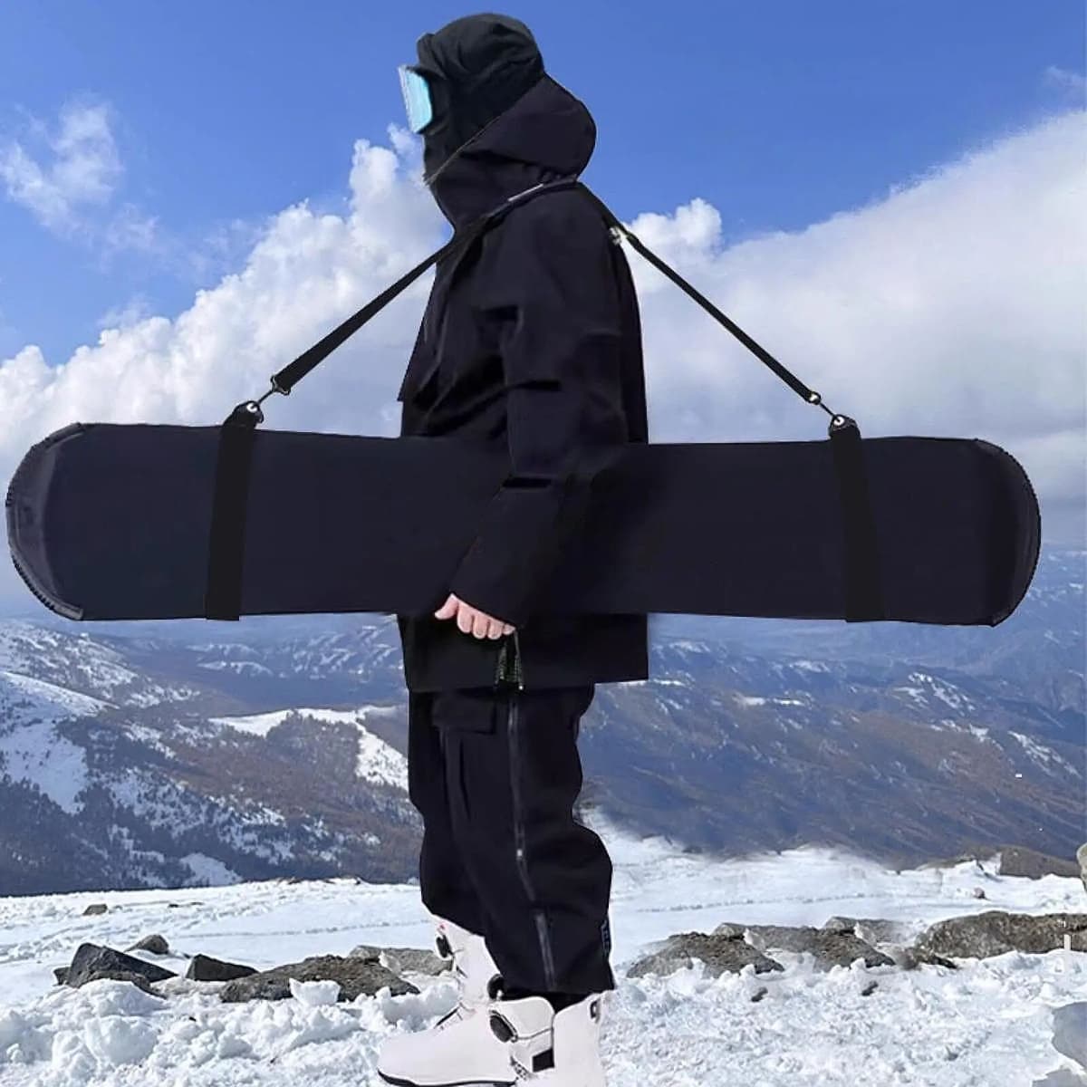Sunnimix Ski Bag Travel Snowboard Sleeve Ski Bag Shoulder Diagonal Cross Waterproof Ski Bag Portable Snowboard Storage Equipment