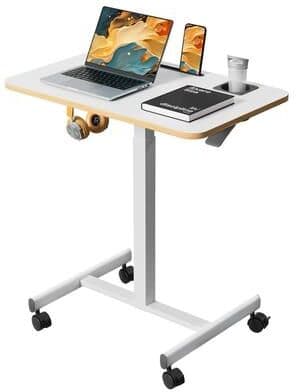No Mobile Standing Desk Laptop Cart Adjustable Height