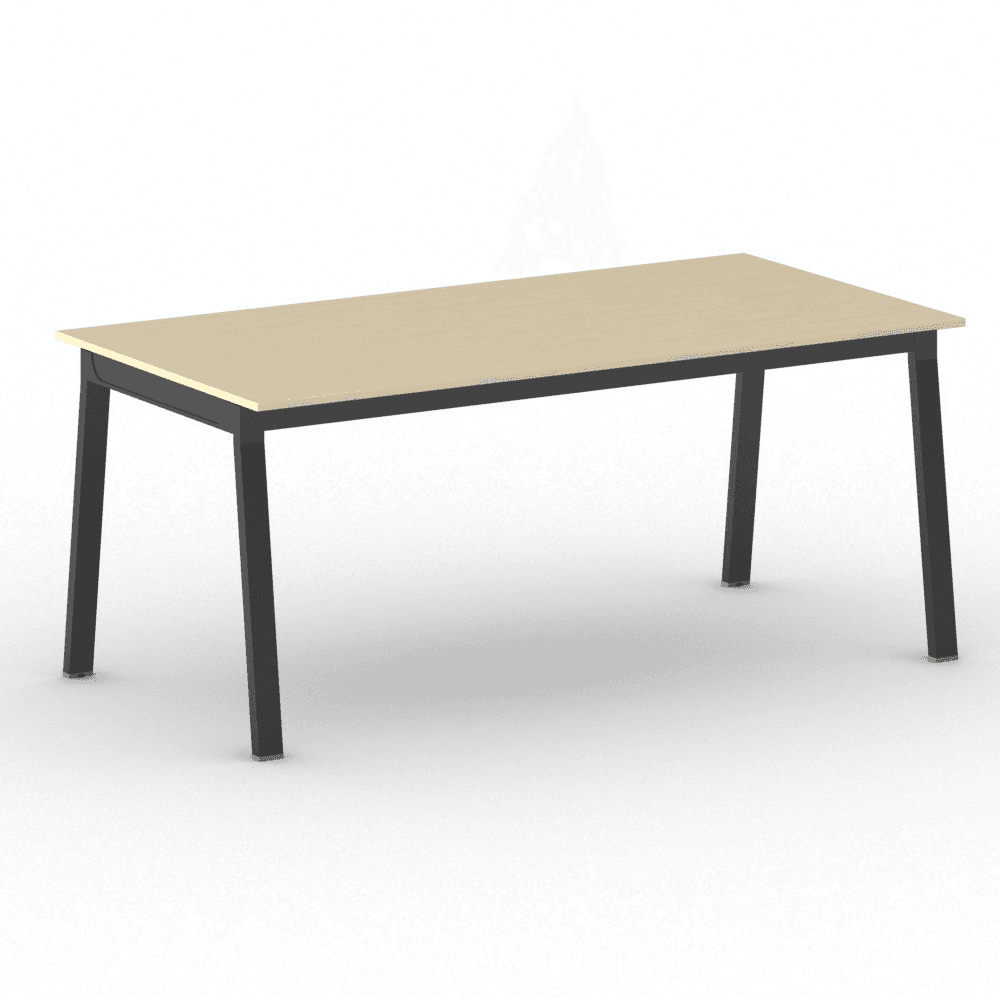 B2B Partner Rokovací kancelársky stôl PRIMO BASIC, 180x90 cm, čierna podnož, breza