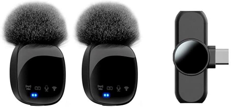Lippa Pro Trådløs Mikrofon m. USB-C - 2. Pack - Svart