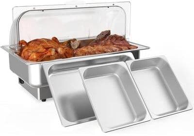 Garvee Electric Chafing Dish Buffet Set, 1x1/1+2x1/2 Size Pans Food Warmer for Catering Parties
