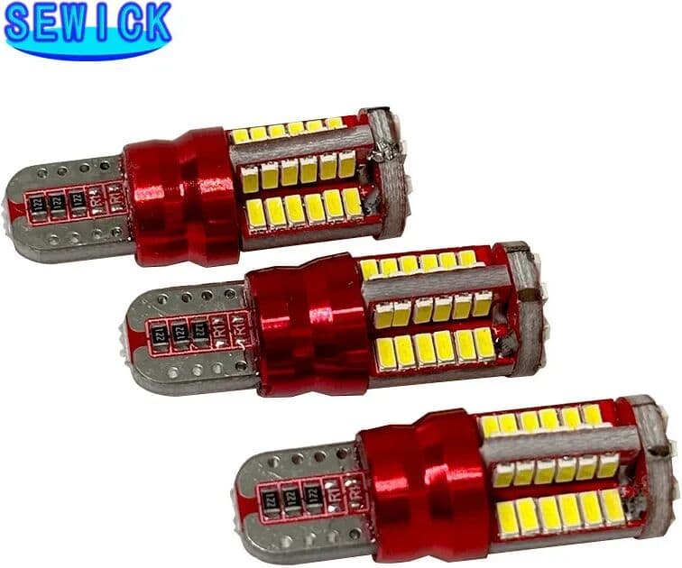 SEWICK 100Pcs Promotion Car Styling T10 W5W LED Bulb Car Lights 57SMD 12V Auto Lamp 5W5 3014 Lights Marker Light Parking Lamp