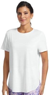 Skechers Women's GO DRI Swift Tunic Tee (Size Large) White, Polyester,Spandex