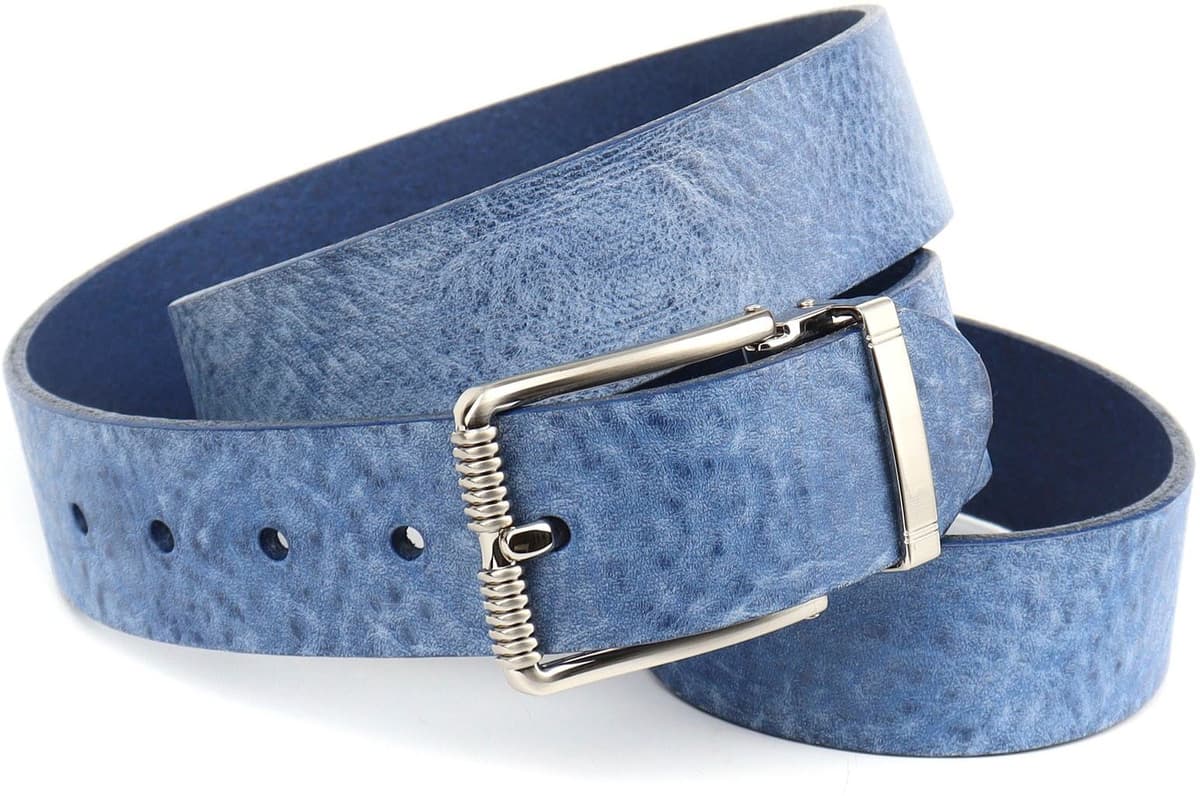 Ledergürtel ANTHONI CROWN, Damen, Gr. 95, blau, Rindsleder, Gürtel Ledergürtel blau 95