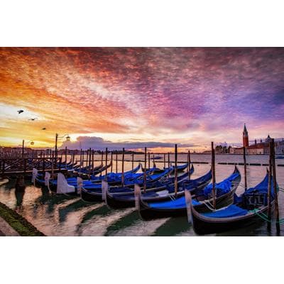 Fototapete PAPERMOON "Venedig Boote", bunt, B:2,5m L:1,86m, Vlies, Tapeten