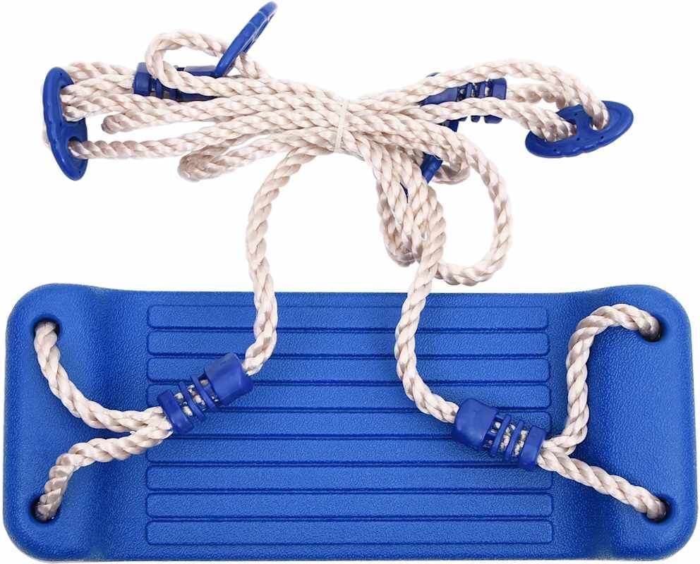 vidaXL Sièges de balançoire avec cordes 2 pcs bleu 37x15 cm PE