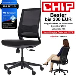 VALKENSTOL M2 - Bürostuhl Ergonomisch Testsieger bis 200 € - Essential