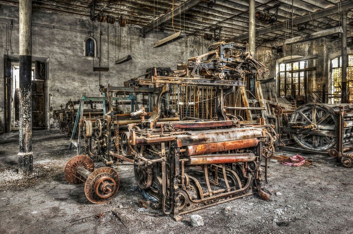 Fototapete PAPERMOON "Alte industrie", bunt, B:5m L:2,8m, Vlies, Tapeten, Fototapete bunt B/L: 5m x 2,8m, Bahnen: 10 Stk.