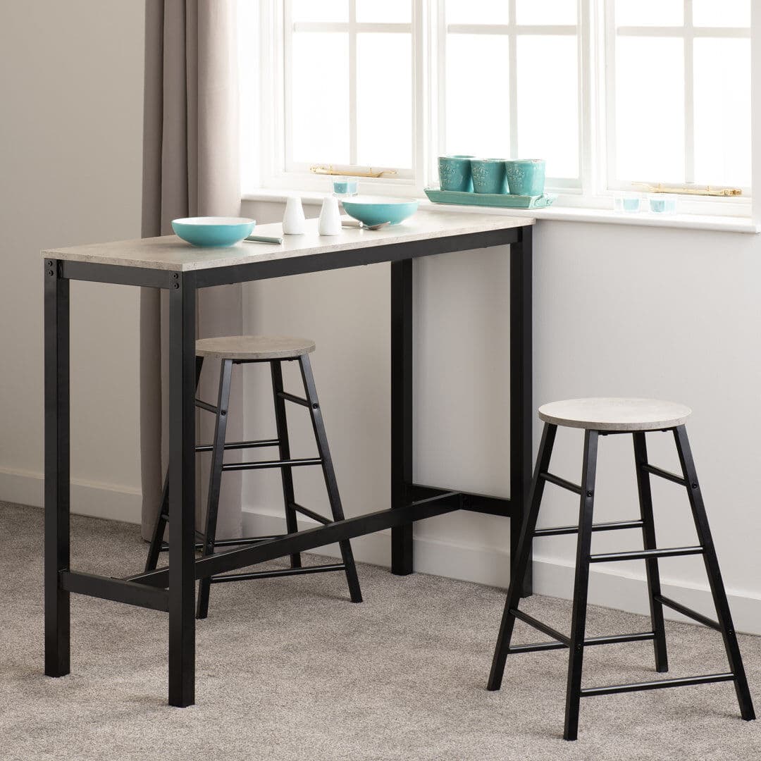 Trent Austin Design Alayna Bar Set Concrete Effect 90cm H X 40cm D X 120cm L