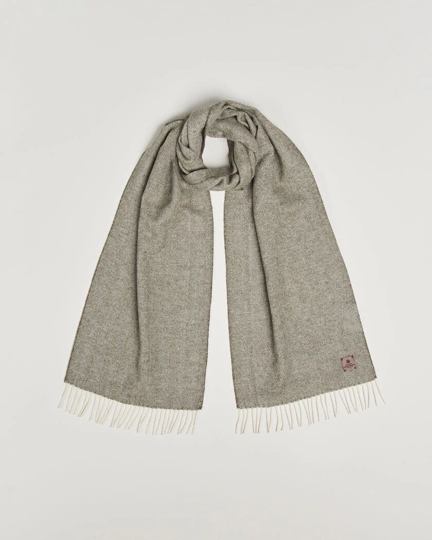 Amanda Christensen Wool Herringbone Scarf Green