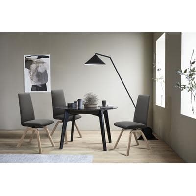 Polsterstuhl STRESSLESS "Laurel", grau (rock paloma, eiche natur), B:49cm H:105cm T:60cm, Leder PALOMA: PALOMA ist ein durchgefärbtes Semianilin-Möbelleder mit natürlicher Narbung., Stühle, Polsterstuhl, High Back, Größe L, mit schräggestellten...