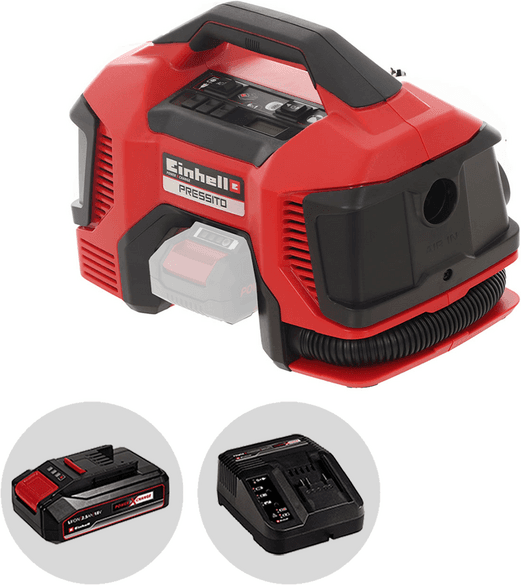 Einhell PRESSITO TE-AC 18/11 LiAC - Compressore aria a batteria compatto portatile - 2.5Ah 18V