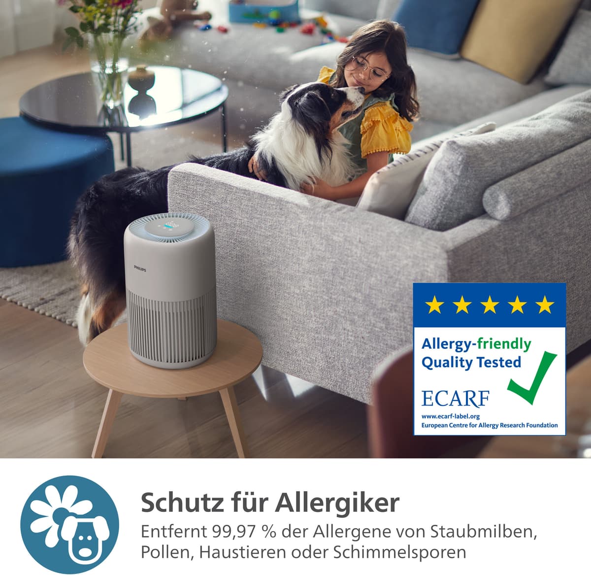 Luftreiniger PHILIPS "PureProtect Mini 900 Series, Luftreinigungsrate 250 m³/h", grau (hellgrau), B:24cm H:23,8cm T:36,4cm, Luftreiniger, Luftreiniger, 2-Schichten-HEPA-Filtersystem, leise, AC0920/10 hellgrau Einheitsgröße