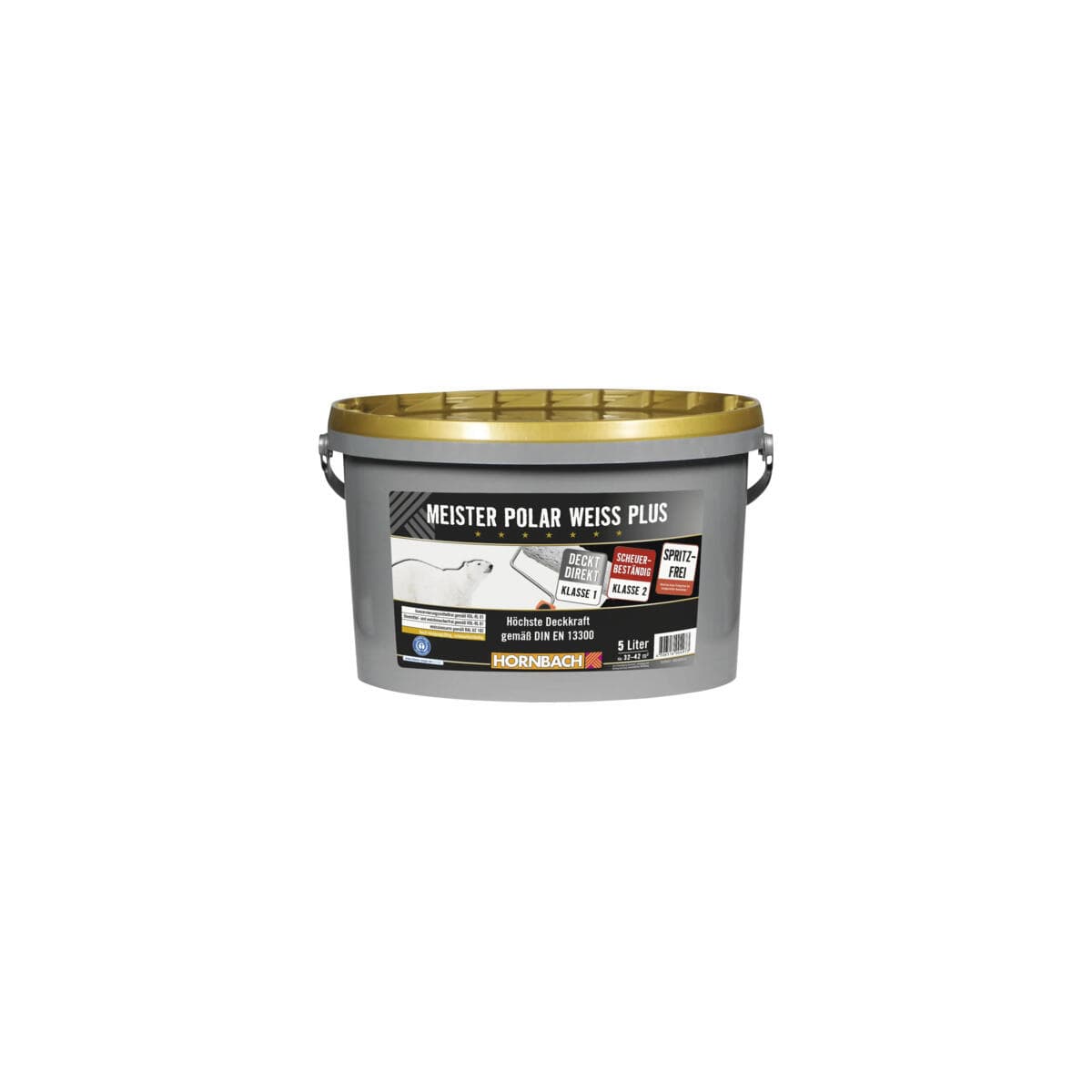 HORNBACH Wandfarbe Meister Polarweiß Plus spritzfrei konservierungsmittelfrei 5 L