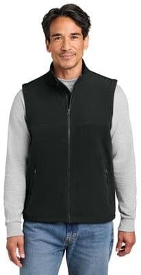 CornerStone CSF751 Fleece Overlay Vest in Black size 2XL   Polyester