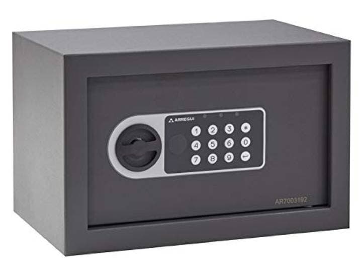 ARREGUI Premier 16501-S1 Coffre-fort en acier avec serrure électronique\, coffre-fort de sécurité pour la maison\, clavier à code programmable\, clé d'urgence\, 20 x 31 x 20 cm\, 9 L