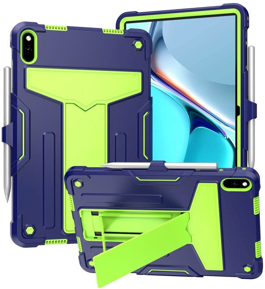 TABLETCOVERS.DK Huawei MatePad 11 Håndværker Cover m. Kickstand & Penholder - Mørkeblå & Grøn