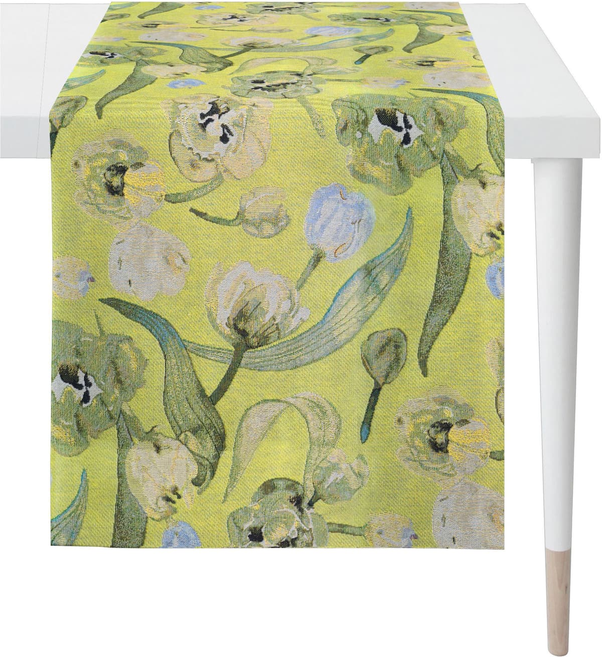 Tischläufer APELT "6728", gelb, B:140cm L:48cm, Baumwolle, Polyester, Tischdecken, Tischläufer gelb B/L: 140cm x 48cm, rechteckig