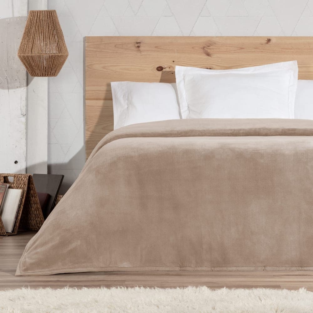 Manterol Manta suave beige cama 135/150cm