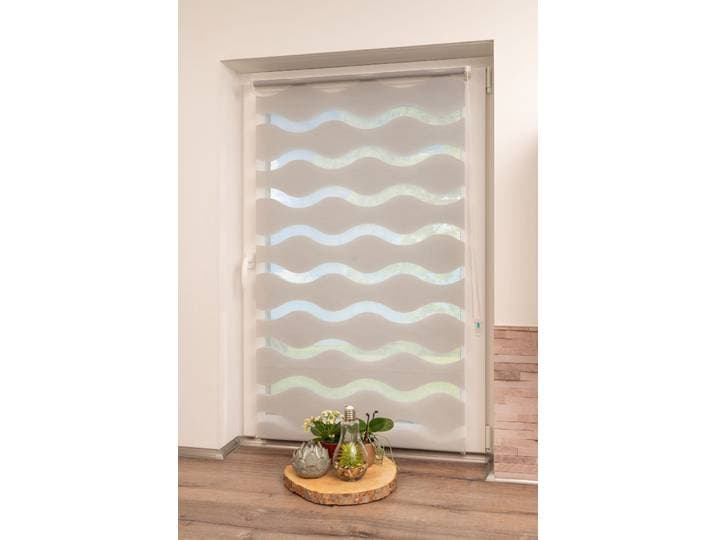 Doppelrollo K-HOME Welle Gr. 5, grau, B:80cm H:150cm, Polyester, Rollos, Doppelrollo, im Festmass