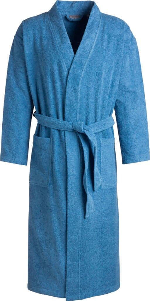 Unisex-Bademantel EGERIA "Topas, ideal für Sauna & Spa, Hotelbademantel, Morgenmantel" Gr. S, blau, L:120cm, Walkfrottee, Hausmäntel, Unisex-Bademantel, für Damen & Herren, in Kimonoform blau S L: 120cm, N-Gr