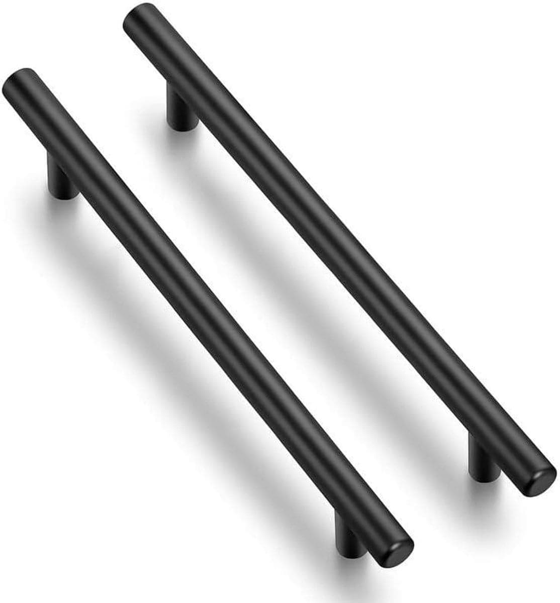 Zwarte meubelgrepen van roestvrij staal voor keukenkasten en deuren, 160 mm