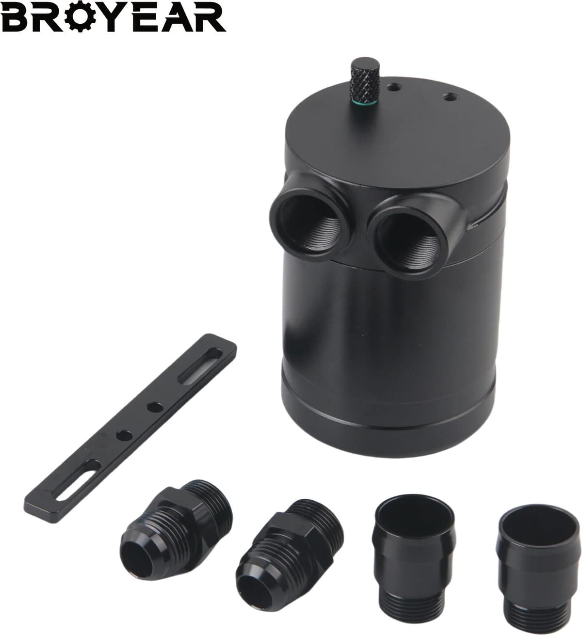 NONE Broyear AN10 Car Accessory Tools Aluminium Racing Oil Catch Tank/Can Round Reservoir Turbo Oil Catch can / Can Catch Universal