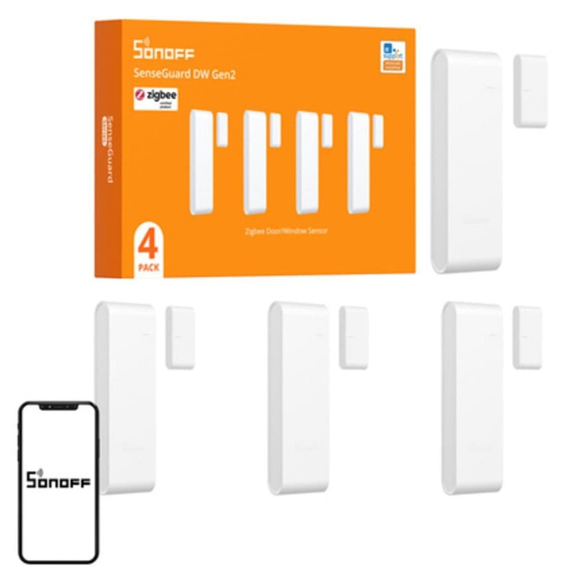 SONOFF SNZB-04PR2 raam- en deursensor, set van 4