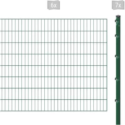 Einstabmattenzaun ARVOTEC "ESSENTIAL 160 zum Aufschrauben", grün (dunkelgrün), H:160cm, Kunststoff, Stahl, Zaunelemente, Zaunhöhe 160 cm, Zaunlänge 2 - 60 m