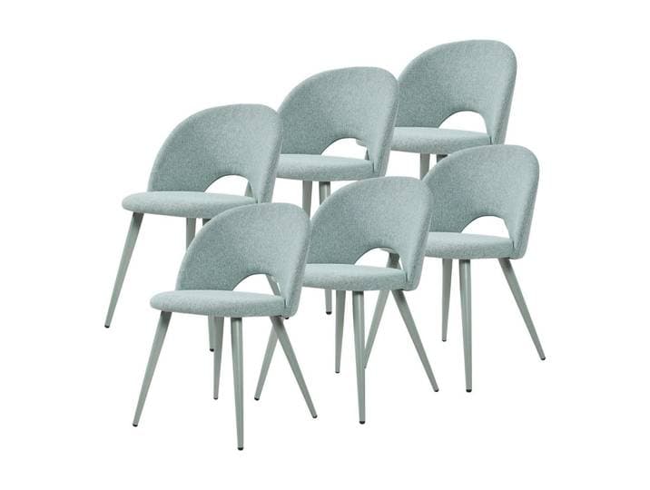 [en.casa] Esszimmerstuhl-Set 6 Tlg. Karijoki, Hellgrün, Metall, 50x77x55 cm, Esszimmer, Stuhl
