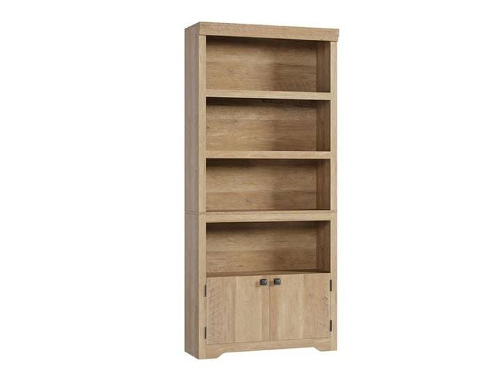 GARVEE BIBLIOTHEQUE-Bibliothèque à 5 niveaux Meuble de rangement 2 portes étagères réglables rangement ouvert en MDF 80×30×175 cm