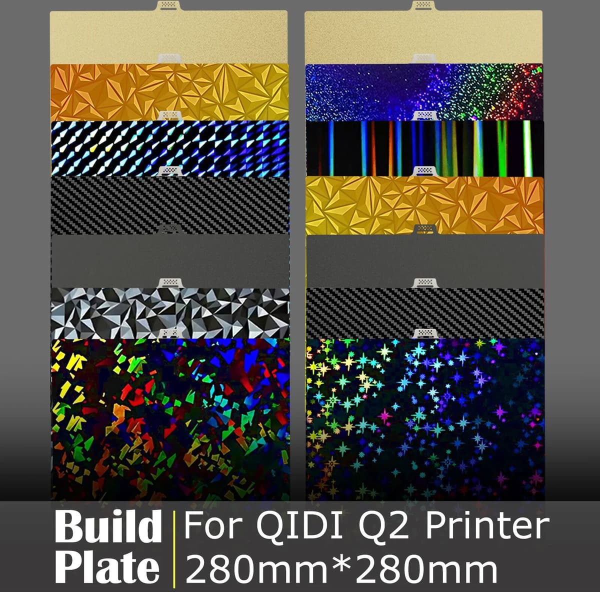 BEGRINT Build Plate for QIDI Q2 Spring Steel Sheet PEI PET Double Sided Printing for Carbon Fiber QIDIQ2 3D Printer Heat Bed Build Plate