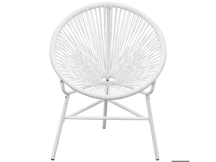 Siège Outdoor - Contre-UV - Chaise de jardin en corde forme de lune résine tressée blanc_57