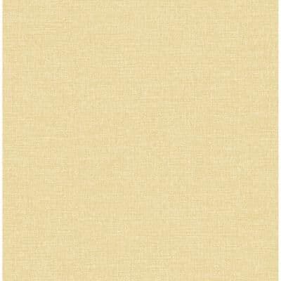Brewster Glen Mustard Linen Wallpaper