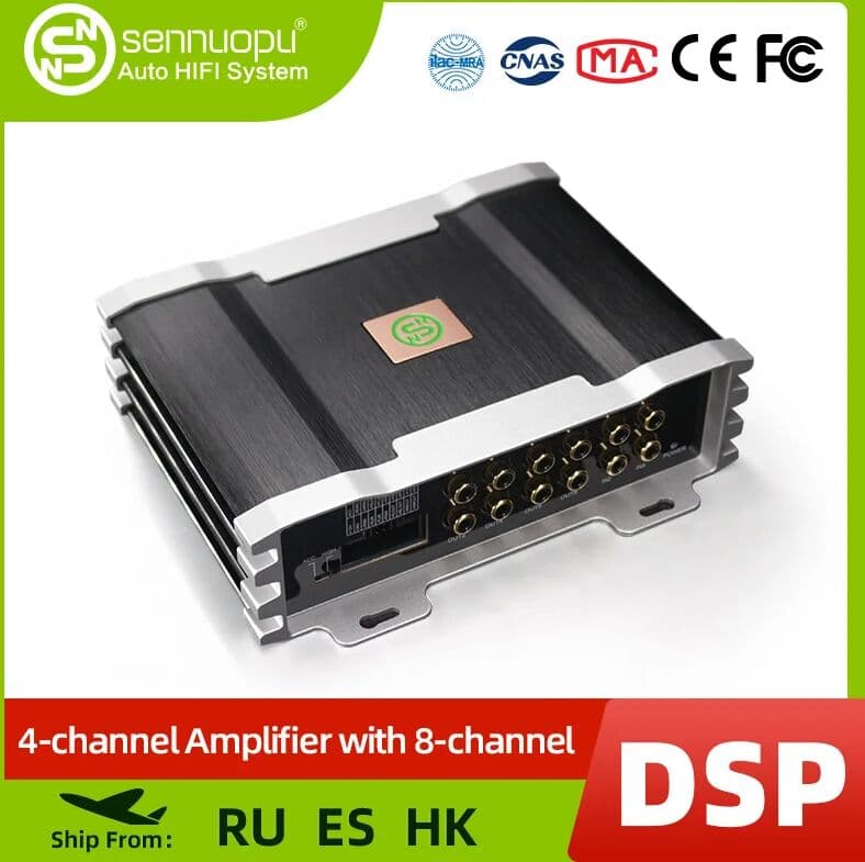 Sennuopu X10B Car Audio 4 Ch Power Amplifier 8 Channel Dsp Processor Bluetooth Amp Equalizer Amplificador Automotivio Sound