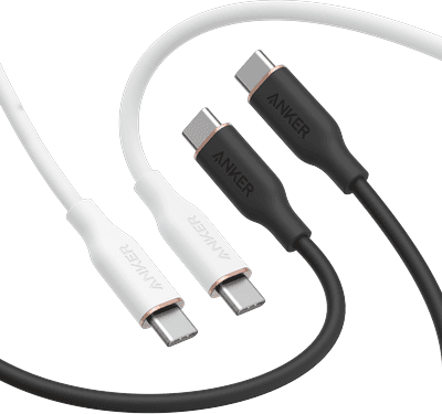 Anker 643 USB-C to USB-C Cable (Flow, Silicone, 240W, 2-Pack, Midnight Black)