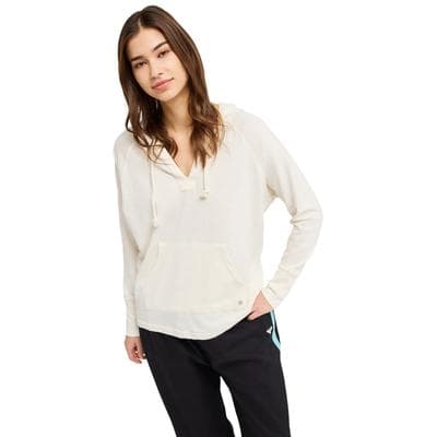 Hoodie ROXY "Destination Surf", Damen, Gr. XL, weiß (egret), Obermaterial: 55% Baumwolle, 45% Polyester., Sweatshirts Hoodie