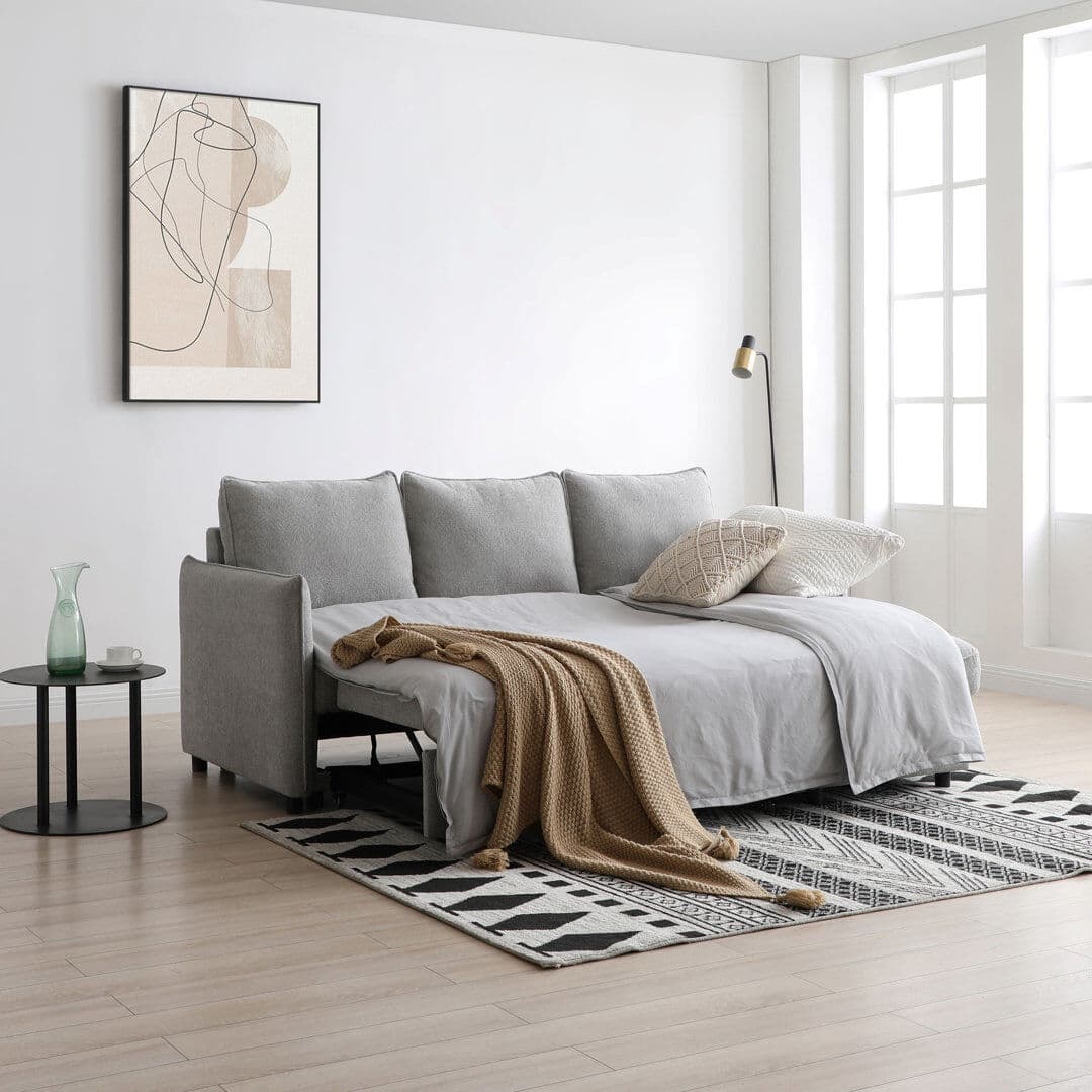 17 Stories Alma 3 Seater Corner Sofa Bed Grey 94cm H X 207cm W X 158cm D