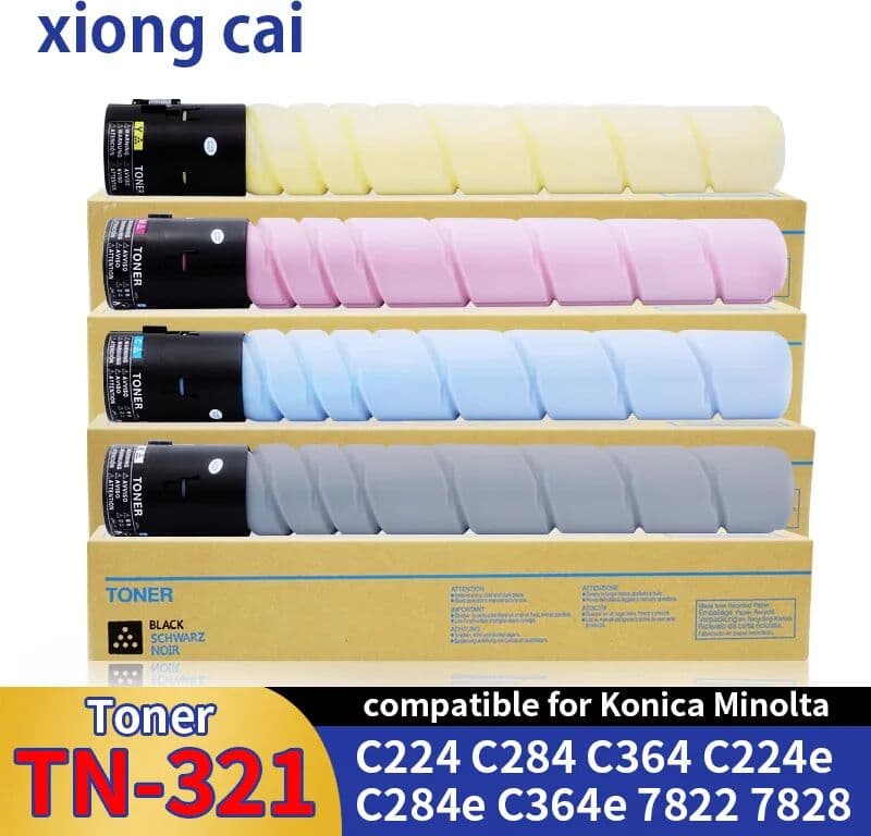 TN321 TN-321 Compatible Color Toner Cartridge Bizhub C224 284 364 7822 7828 for Konica Minolta Powder C224e C284e C364e Toner