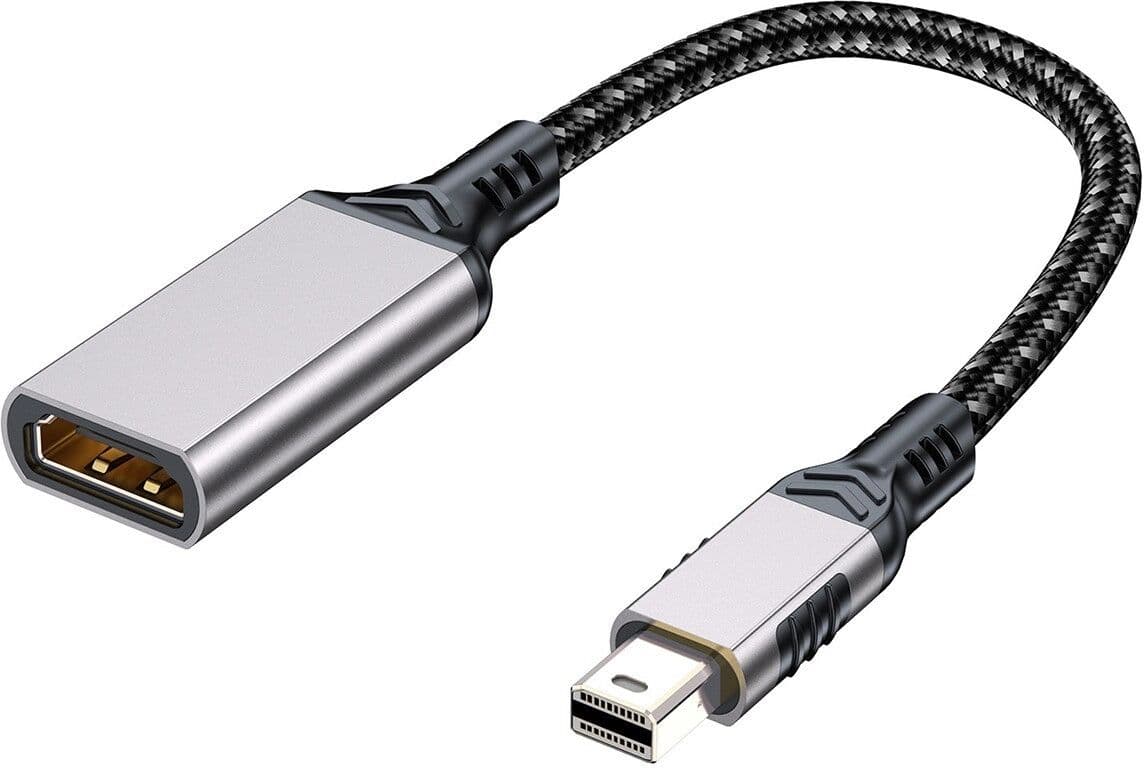 INF Adaptateur MiniDP vers HDMI (HDMI femelle) - 4K 3840x2160 Plug-and-Play, contacts plaqués or, Audio/Vidéo Gris