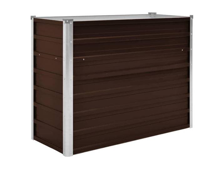 vidaXL Garten-Hochbeet Braun 100/40/77 Cm Verzinkter Stahl, Metall, 100x77x40 cm, Gartenzubehör, Hochbeete