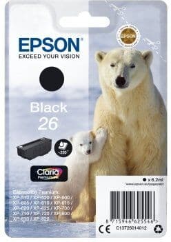 Epson T2601 Blækpatron, 220s, Sort