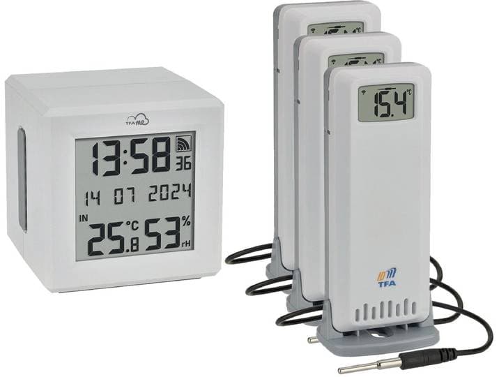 TFA Dostmann TFA.me Starter Set WLAN Gateway ID-01 mit 3 Sendern ID-A3 Draadloze thermometer digitaal Wit