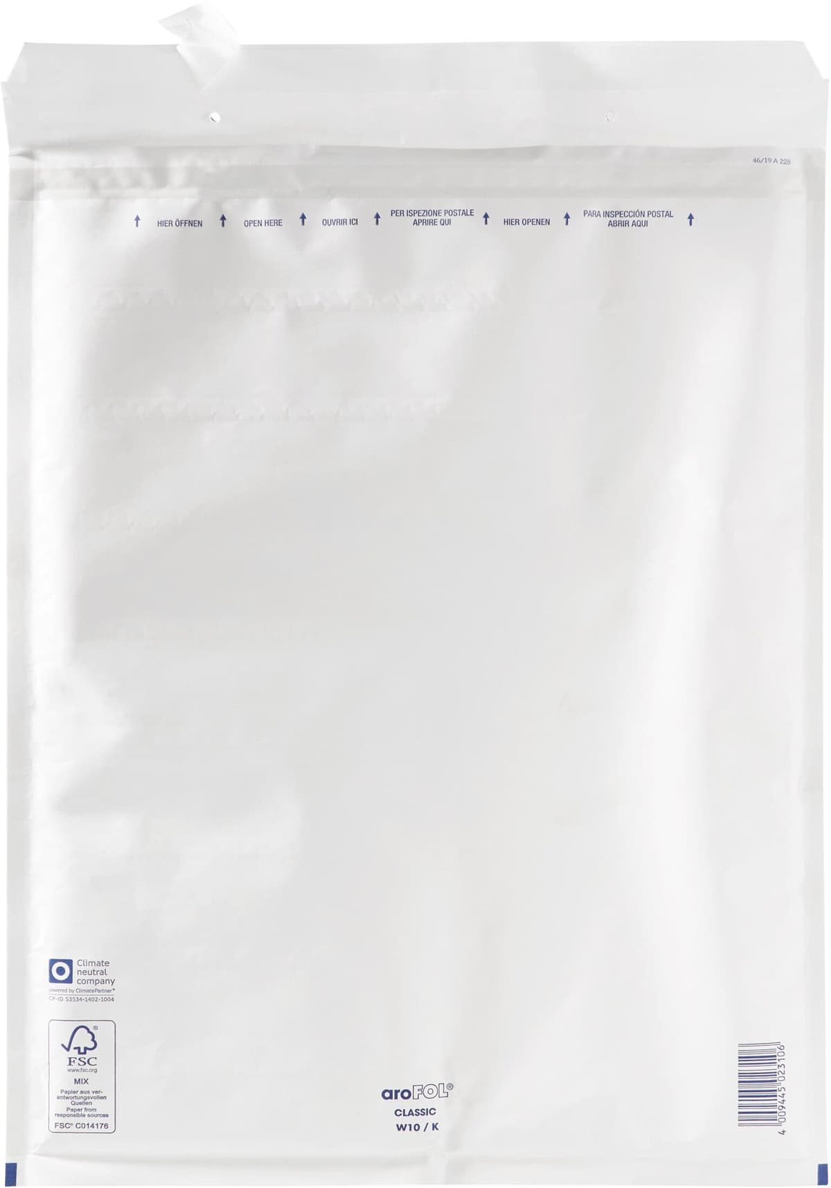 SPRINTIS 1 Pacchetto - aroFOL buste imbottite a bolle d'aria 350 x 470 mm, Carta, PE, bianco